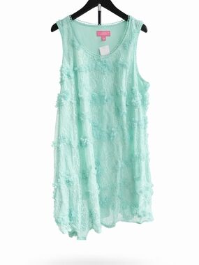 Isaac Mizrahi Light Mint Lace Tank